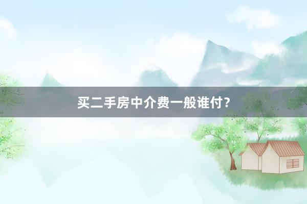 买二手房中介费一般谁付？