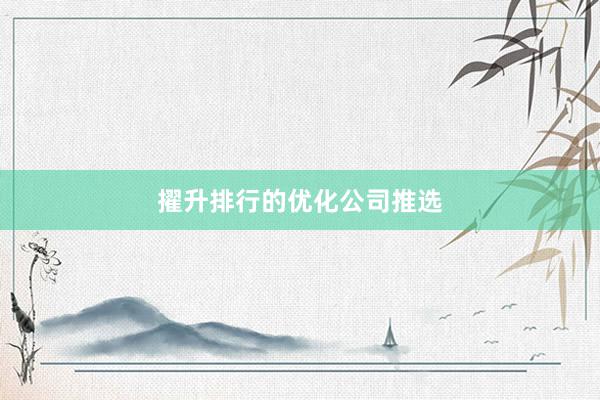擢升排行的优化公司推选